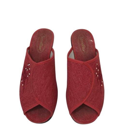 Semelflex Shelia Rouge SZ 40 Red Women’s Slides Sandals Open Toe - Picture 5 of 6